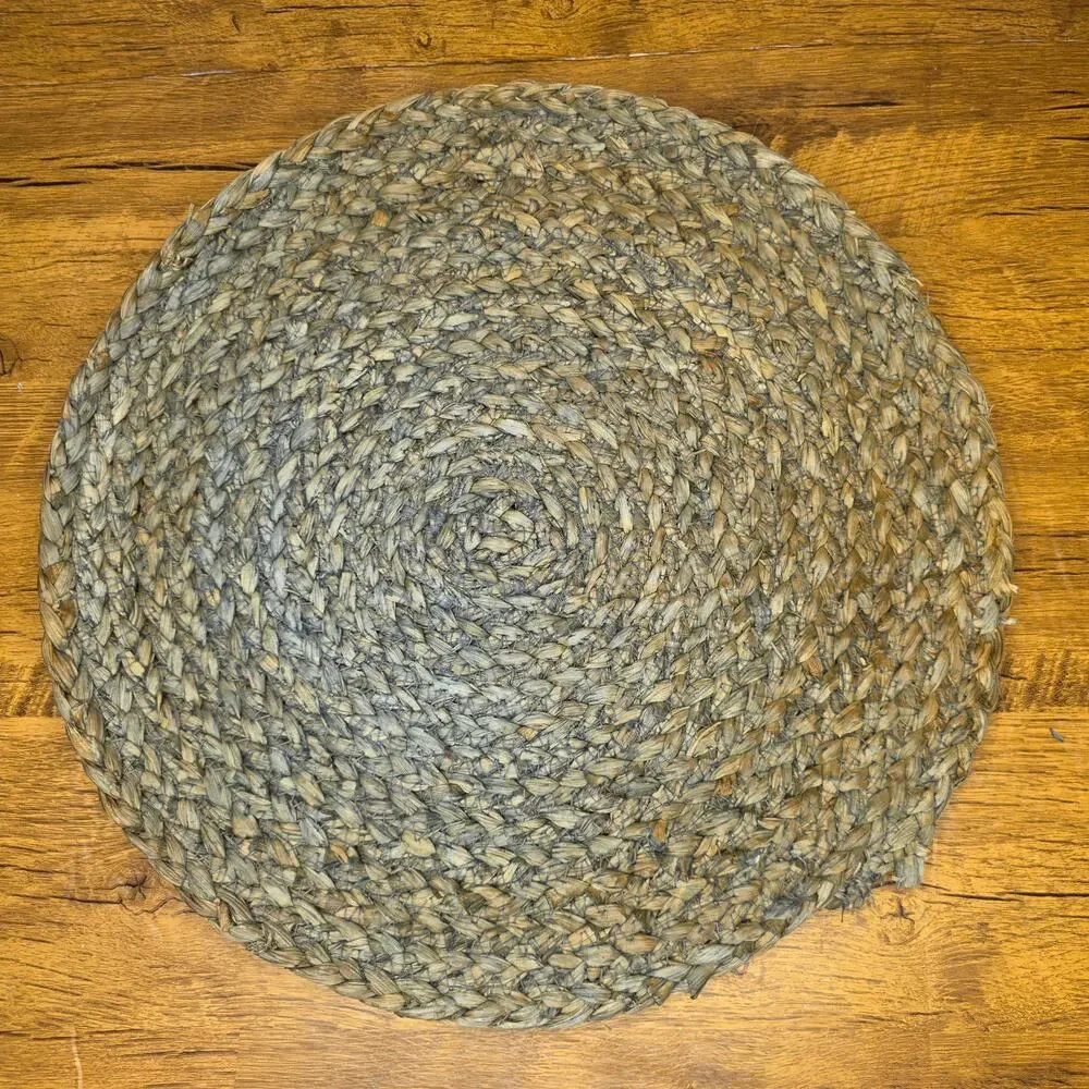 Threshold Woven Blue Grey Tan Jute Maize Round Place Mat Charger Dining 15in